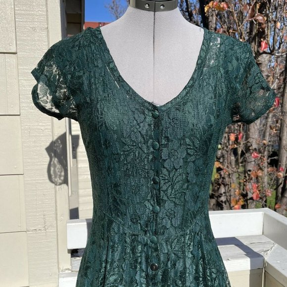 VTG Nostalgia Floral Dress Boho Grunge Cottagecore - Picture 2 of 8